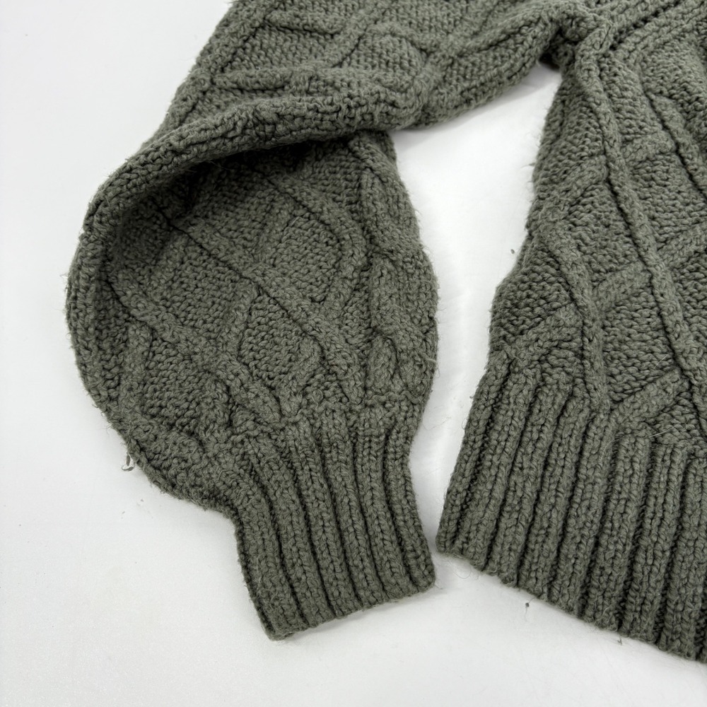 American‎ Eagle Small mock neck cable knit chunky sweater Cropped Green - Picture 11 of 16